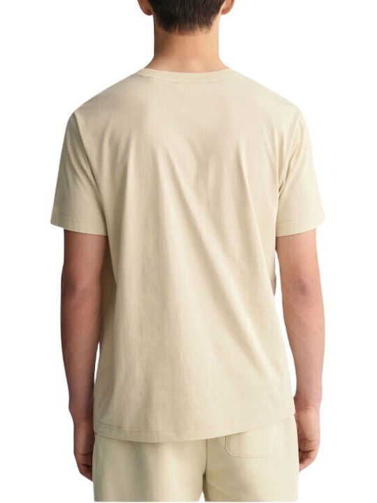 Gant Ανδρικό T-shirt Κοντομάνικο Beige