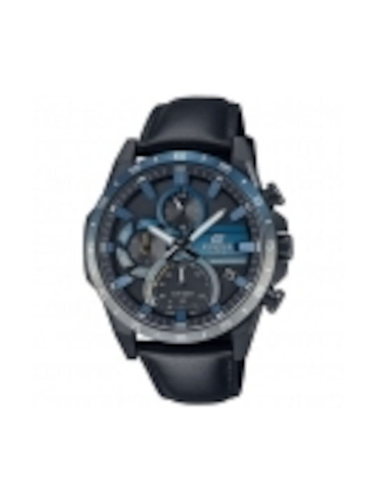 Casio Watch Solar with Black Leather Strap