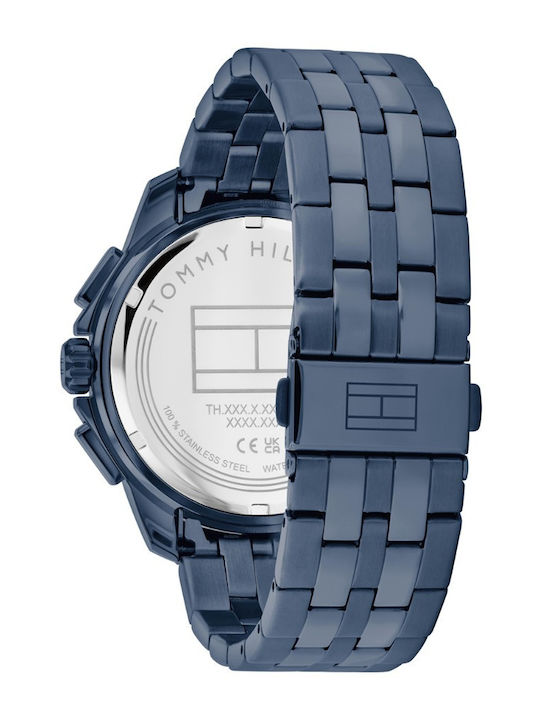 Tommy Hilfiger Walker Men's Watch 44mm Battery with Blue Metal Bracelet