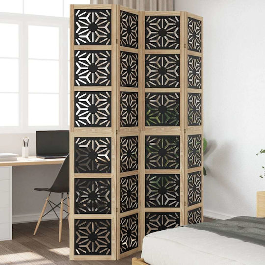 vidaXL Dekorativer Raumteiler Hölzernes mit 4 Paneelen 140x220cm