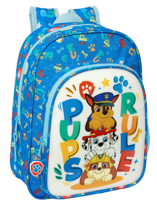Paw Patrol School Bag Trolley Elementary, Elementary Blue with Water Bottle Holder