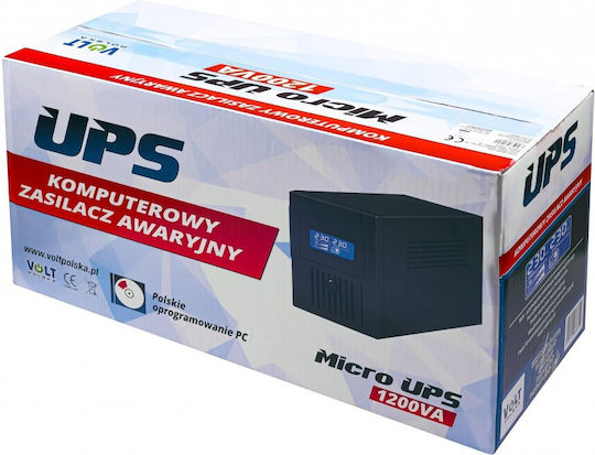 Volt Polska Micro UPS Line-Interactive 1200VA 720W με 2 Schuko Πρίζες