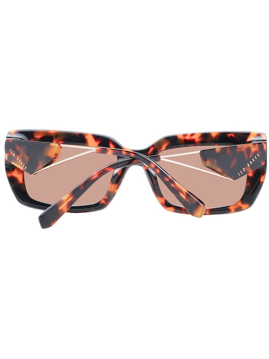 Ted Baker Women's Sunglasses with Brown Tartaruga Frame and Brown Lens