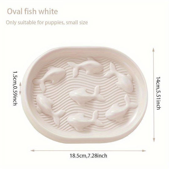 Platou de digestie pentru câini și pisici Denik Fish, turcoaz, 18.5cm