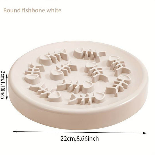 Πιάτο Καλής Πέψης Σκύλου & Γάτας Denik Fish Bones 22cm Ροζ
