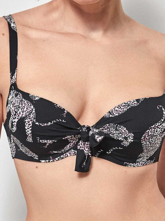 Underwire Bikini Bra with Adjustable Straps Black