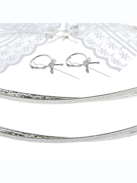 Silver White Wedding Crowns Set of 2, Packaging for Wedding, Item Code SF000008, Design-185