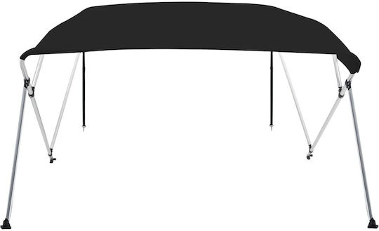 vidaXL Aluminium Boat Canopy L236xW199xH135cm Black