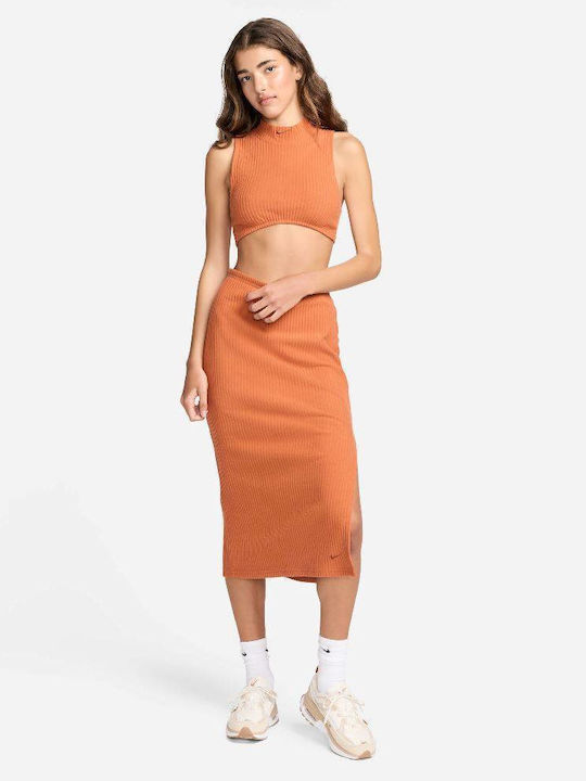 Sportswear Women's Athletic Crop Top Sleeveless Orange