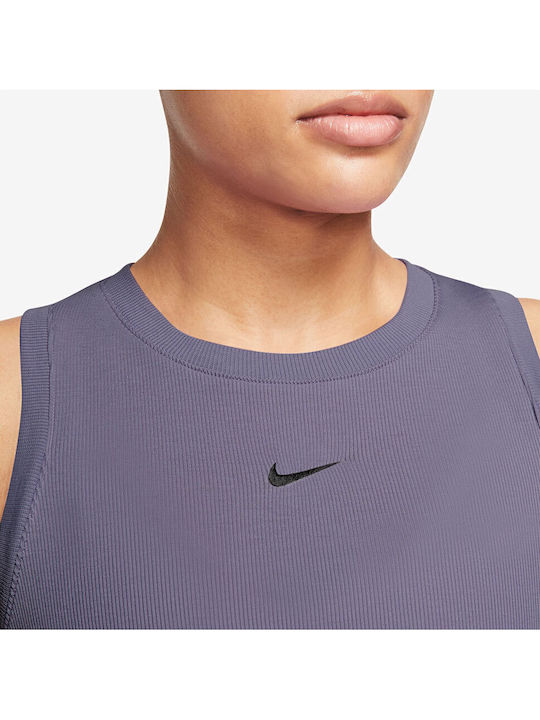Sportswear Γυναικείο Αθλητικό Crop Top Αμάνικο Μωβ