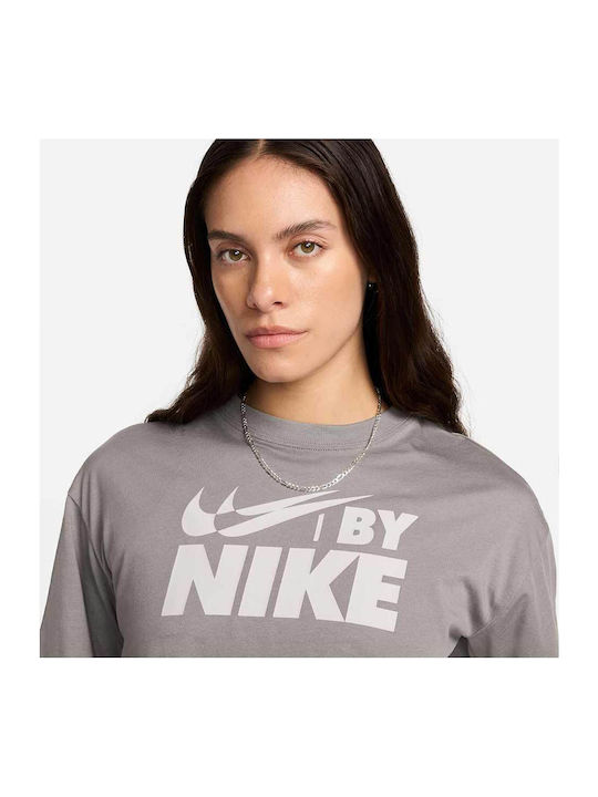 Sportswear Γυναικείο Αθλητικό Crop T-shirt Γκρι