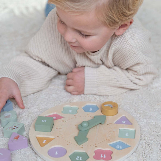 Ξύλινο Παιδικό Puzzle Ρολόι Little Farm Little Dutch