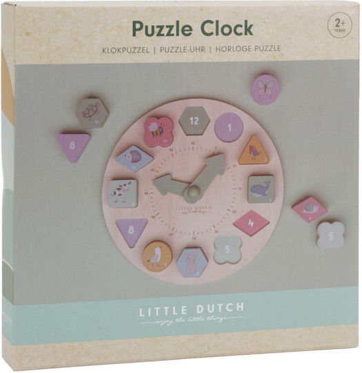 Ξύλινο Παιδικό Puzzle Ρολόι Little Farm Little Dutch