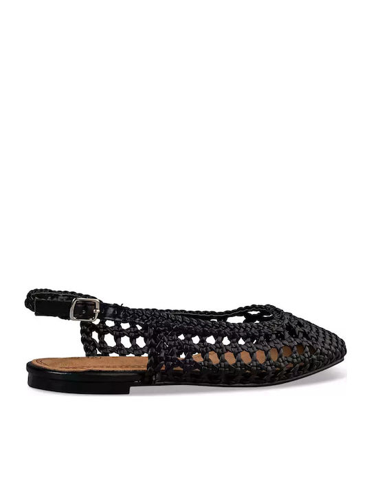 Γυναικείες Μπαλαρίνες Slingback σε Μαύρο Χρώμα