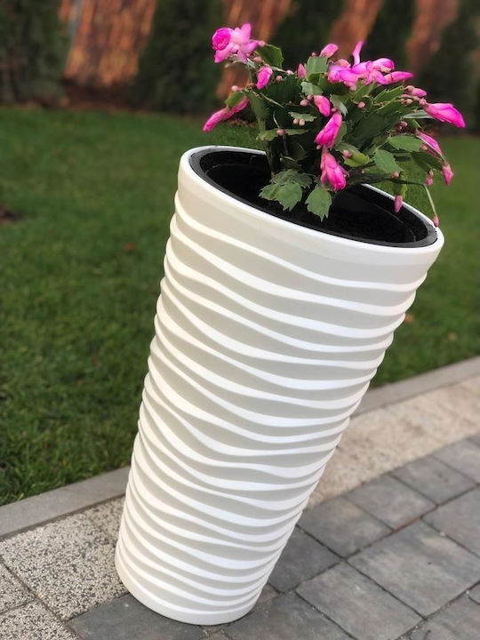 Prosperplast Vaze Pentru Plante Din Plastic Alb 39x39x75cm 2 Bucăți