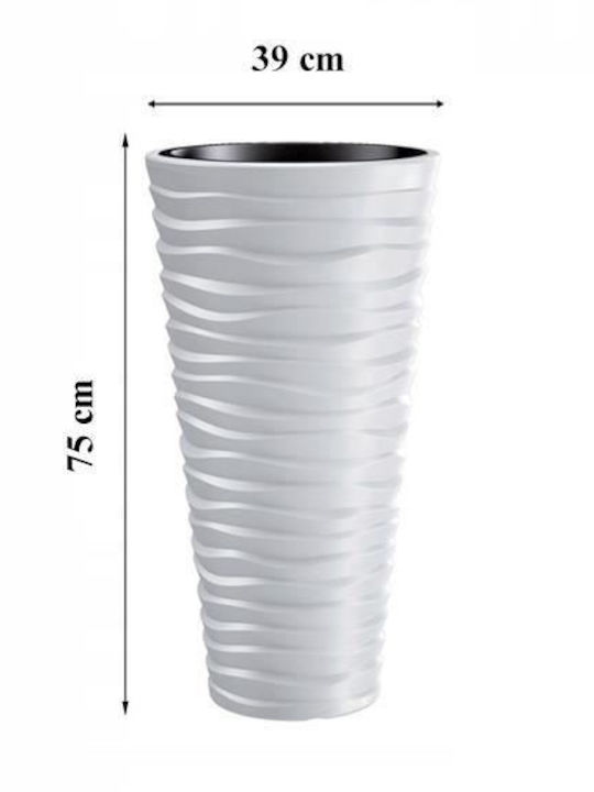 Prosperplast Vaze Pentru Plante Din Plastic Alb 39x39x75cm 2 Bucăți
