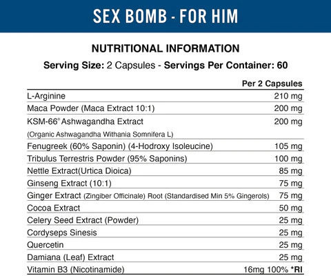 Applied Nutrition Sex Bomb Male Libido Enhancer Добавка за либидо и укрепване на тестостерона 120 капси