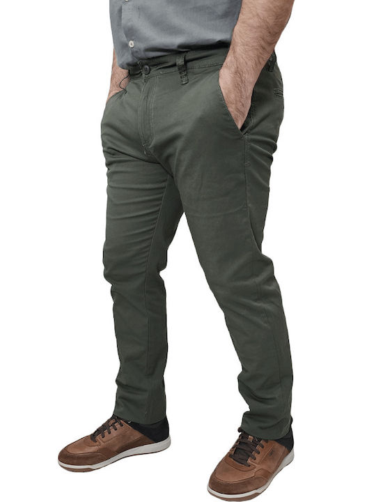 Dsplay Ανδρικό Παντελόνι Chino σε Slim Εφαρμογή Khaki