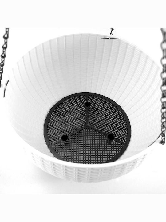 Κρεμαστό Κασπώ Rattan Λευκό 58x58x27εκ.