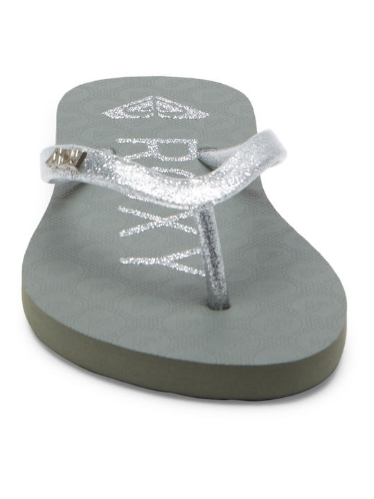 Roxy Kinder Flip Flops Gray Rg Viva Sparkle