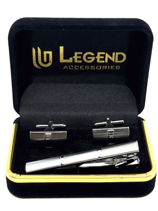 Lgtc-set Χκ 22 Σετ Μανικετοκουμπα Clips Γραβατας Legend Accessories Χρωμα Ασημι