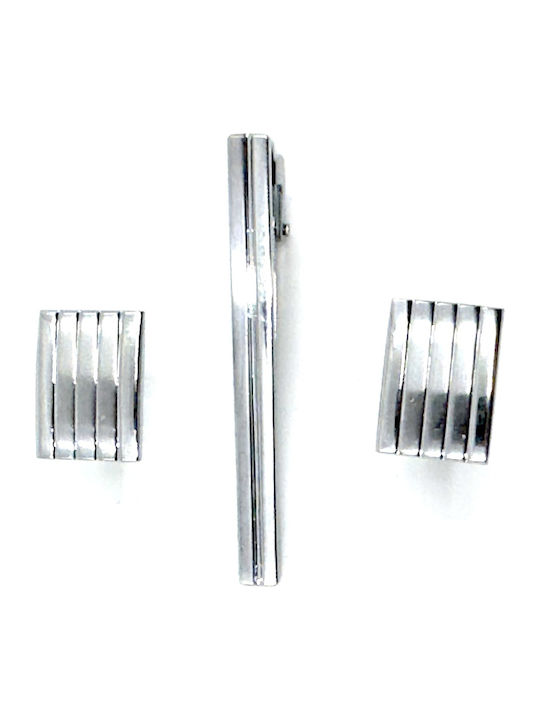 Lgtc-set Χκ 21 Set Cufflinks Tie Clips Legend Accessories Silver Color