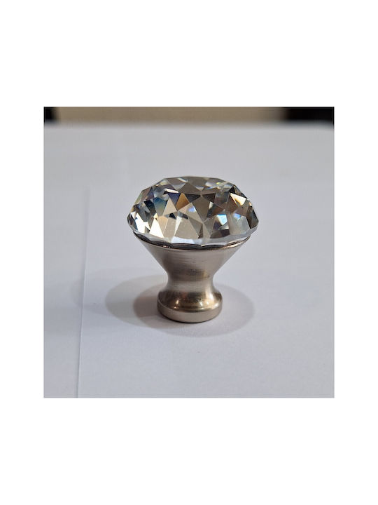 ACM Knob Furniture made of Metallic & Zamak & Crystal Nickel matt 30mm (Center Distance 30mm) 11851 1pcs