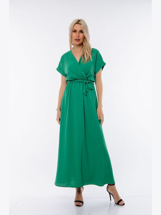 Dress Up Maxi Φόρεμα Κρουαζέ Πράσινο