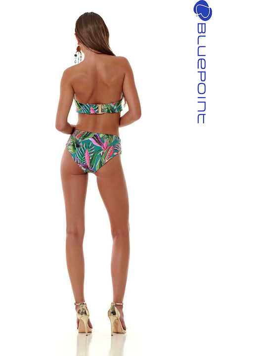 Bikini Slip Talie Înaltă Fadded Petrol