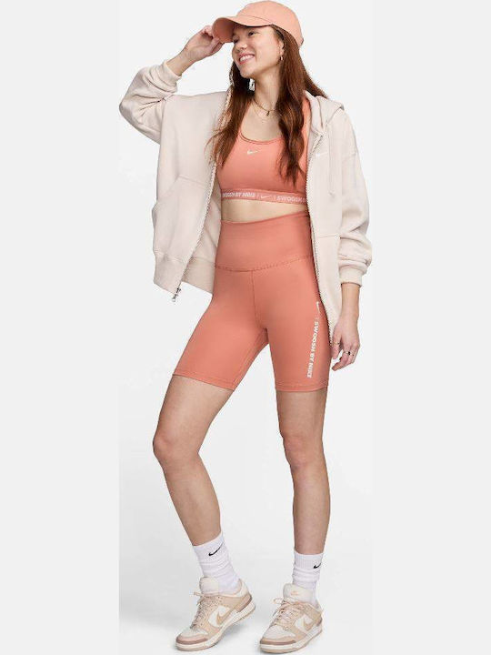 Dri-Fit One Training Γυναικείο Ποδηλατικό Κολάν Ψηλόμεσο Terra Blush