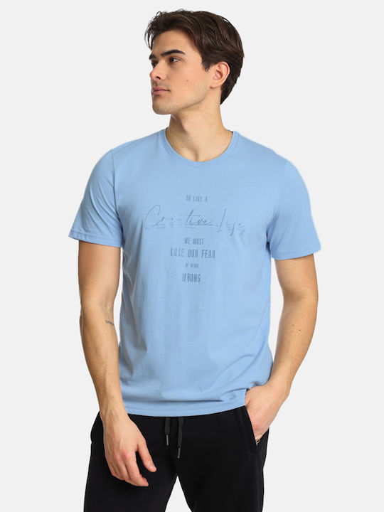 Basefashion T-shirt Bărbătesc cu Mânecă Scurtă Ciel