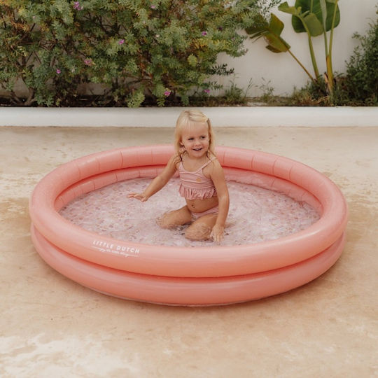 Little Dutch Ocean Dreams Children's Round Inflatable PVC Swimming Pool Pink