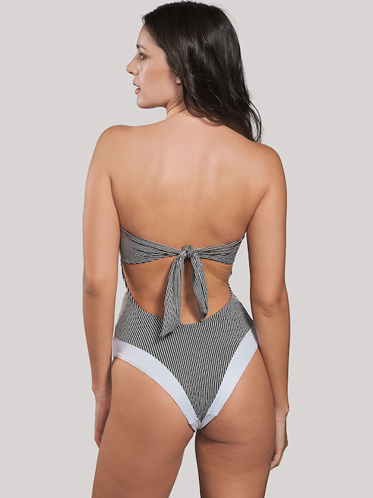 Strapless Ολόσωμο Μαγιό με Ελαφριά Ενίσχυση Λευκό