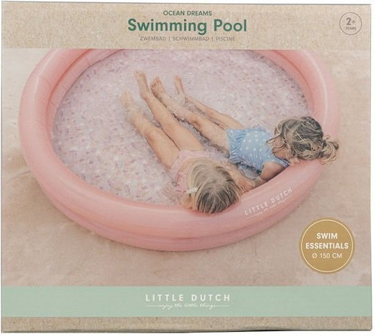 Little Dutch Ocean Dreams Children's Round Inflatable PVC Swimming Pool Pink