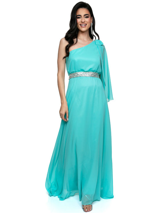 RichgirlBoudoir Evening Dress with Sheer Turquoise