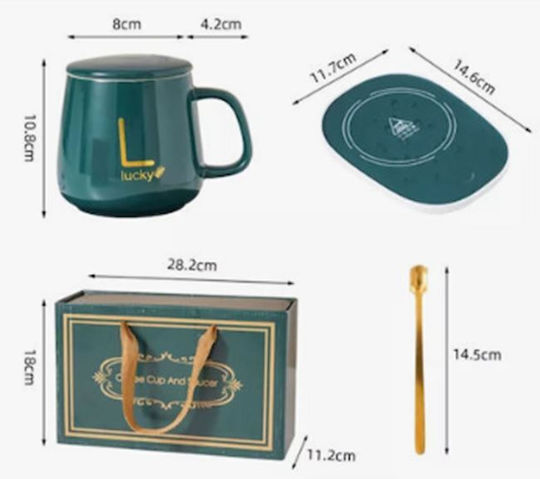 Base Mug Ceramic with Lid Green