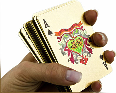 Zola Playing Card Set Plastic 9x6 Cm Gold