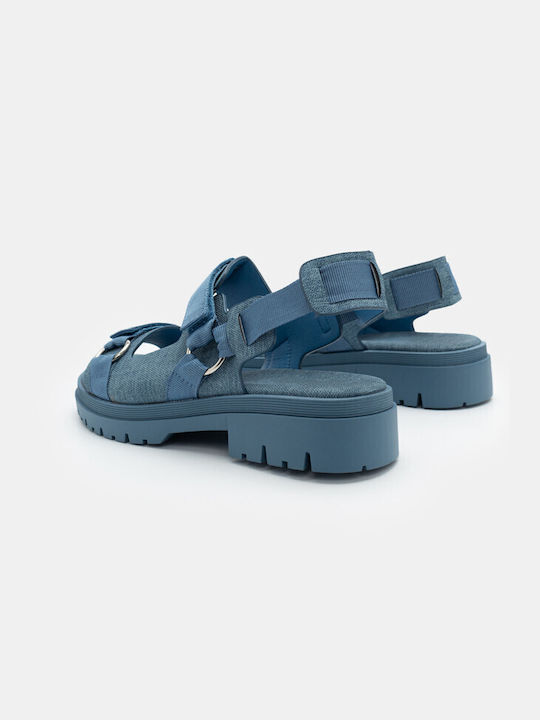 Luigi Damen Flache Sandalen Flatforms in Blau Farbe