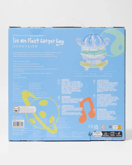 Sunnylife Kinder Liege-Burger Junge Aufblasbare Poolmatratze