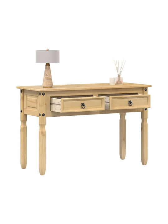 Console Table of Solid Wood & Metal Coffee L115xW46xH73cm