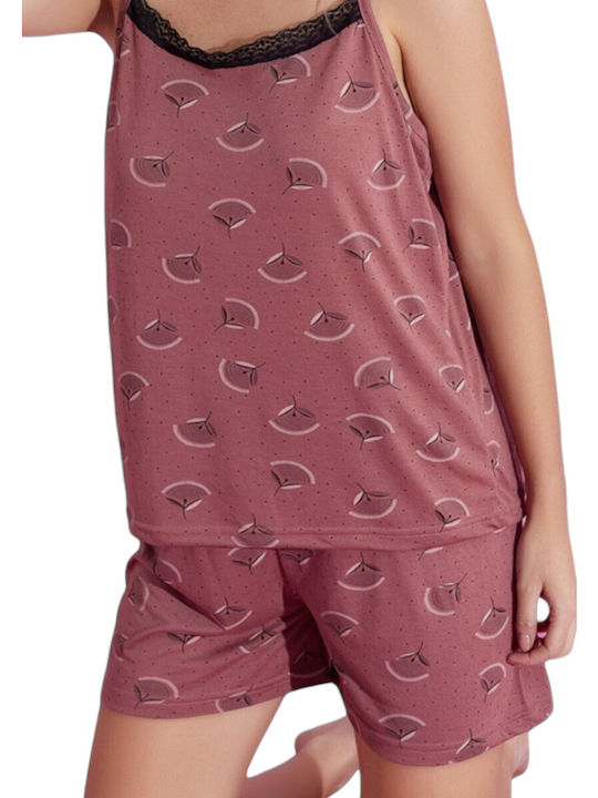 PijaMood Sommer Damen Pyjama-Set Rosa