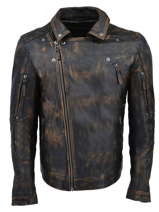 Δερμάτινα 100 Herren Jacke Leder Ruboff-blackbrown