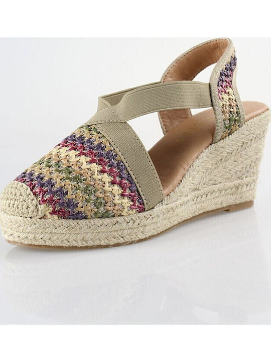 Women's Synthetic Leather Platform Espadrilles Multicolour