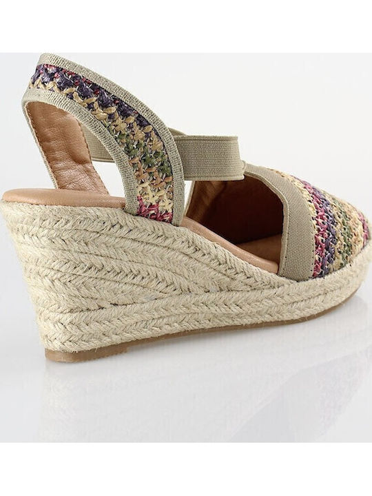 Women's Synthetic Leather Platform Espadrilles Multicolour