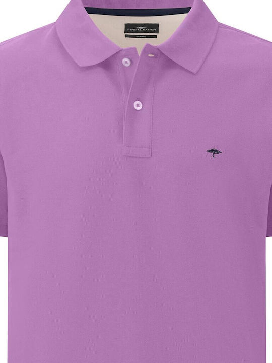 Fynch Hatton Herren Kurzarmshirt Polo Dusty Lavender