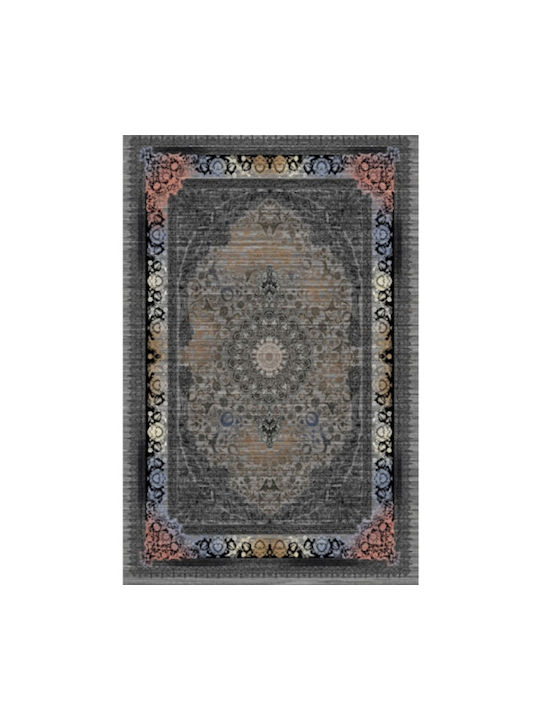 Rug Rectangular with Fringes Charcoal grey