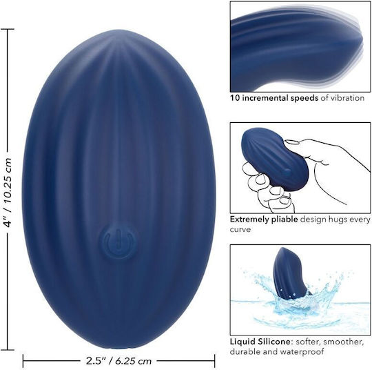 Calexotics Cashmere Velvet Curve Vibrator 10.25cm Blue