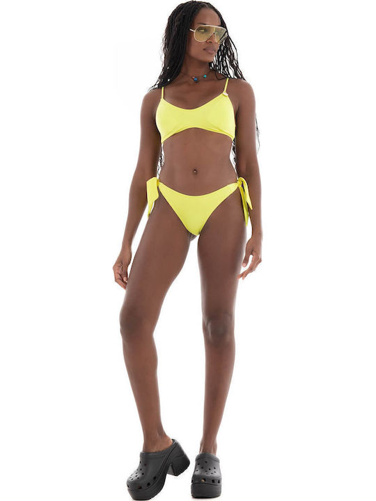 Bikini Set Top & Slip Bottom with Adjustable Straps Yellow