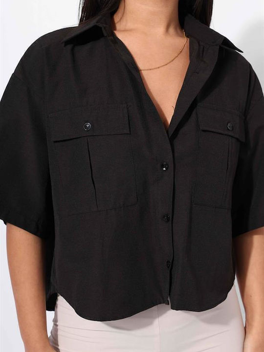 Mâneca scurta Femei Cămașă Black