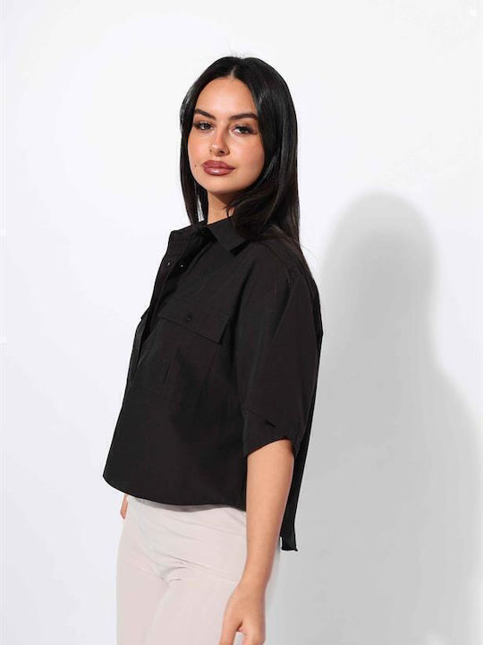 Mâneca scurta Femei Cămașă Black